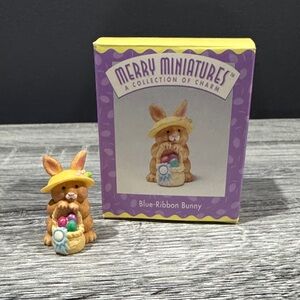 Hallmark | Merry Miniatures: Blue-Ribbon Bunny - Vintage Miniature Collectable